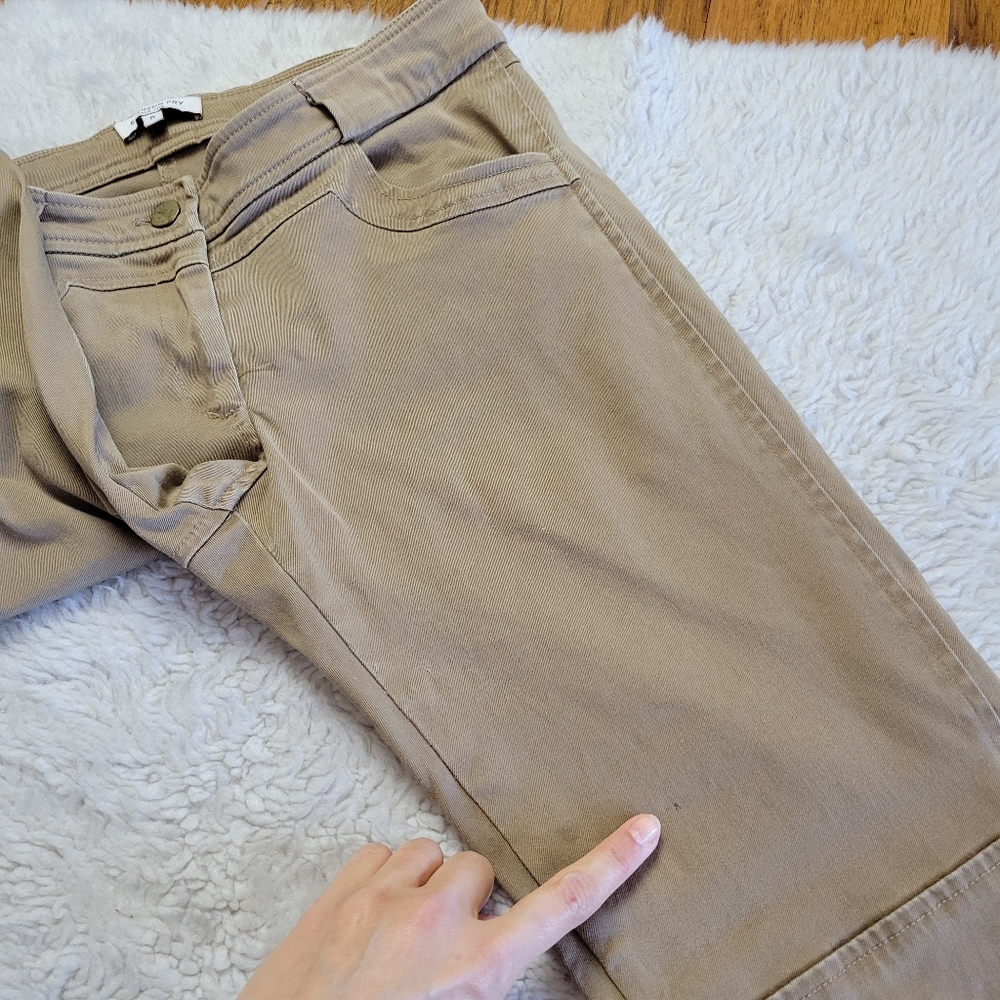 Emerson Fry Skinny Twill Pants Jeans Women's 0 Calf Zip Slim Light Brown - Picture 12 of 12